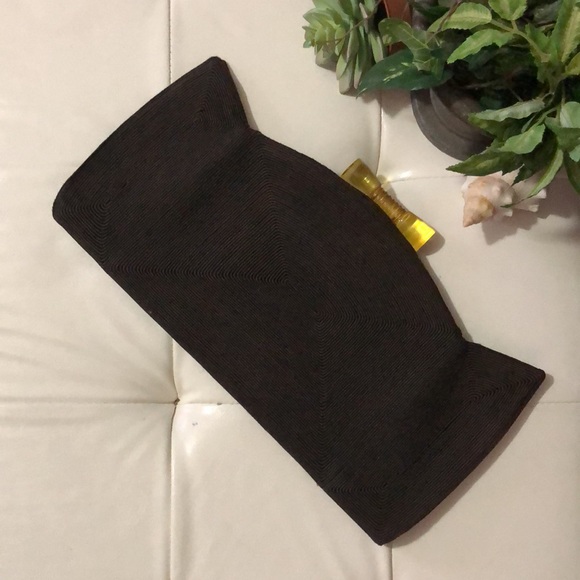 Vintage 1940’s Weeda Corde Winged Clutch-Brown Grosgrain Fabric-14x6.5-EUC - Picture 3 of 17